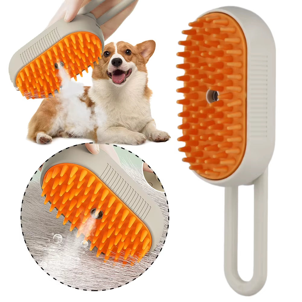 Dog Cat Steamy Brush Rechargeable Pet Massage Grooming Comb Folding Steam Brush for Washing Brushing for Short Long Haired Pets