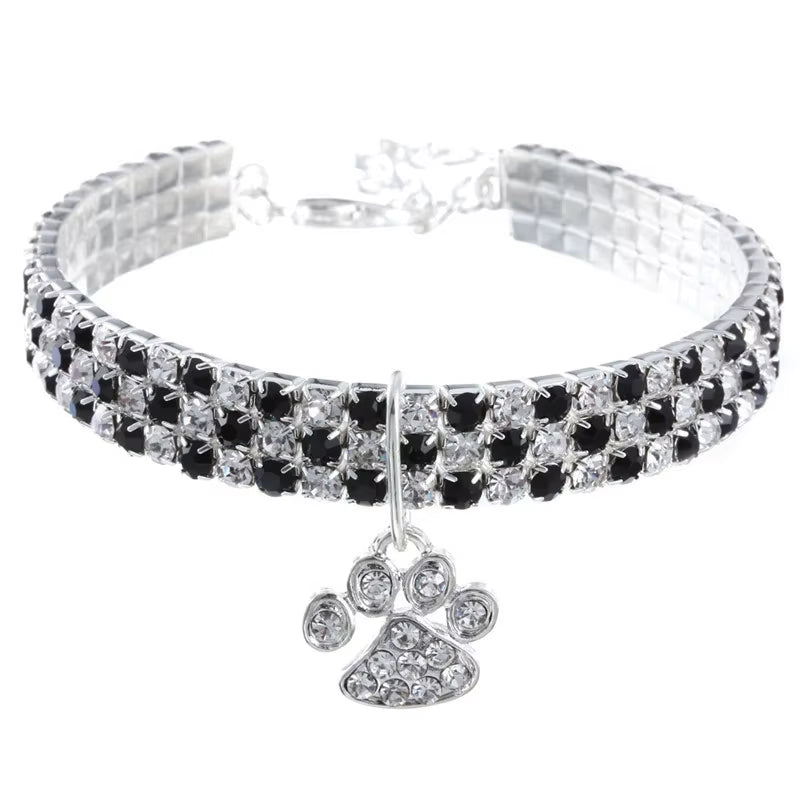 Shiny Zircon Pet Necklace with Adjustable Chain for Small & Medium Dogs and Cats