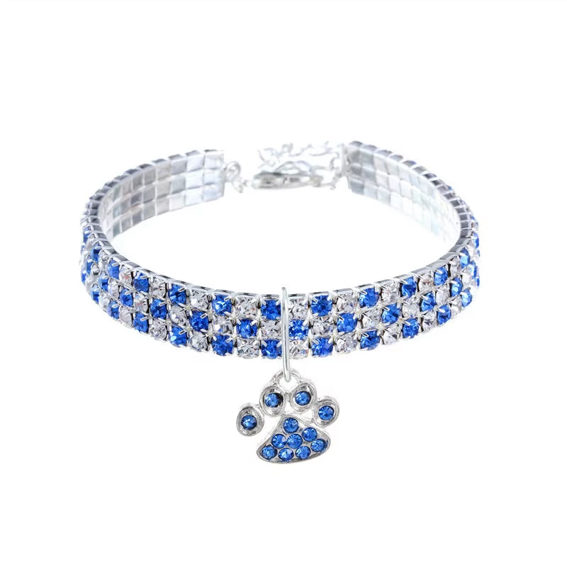 Shiny Zircon Pet Necklace with Adjustable Chain for Small & Medium Dogs and Cats