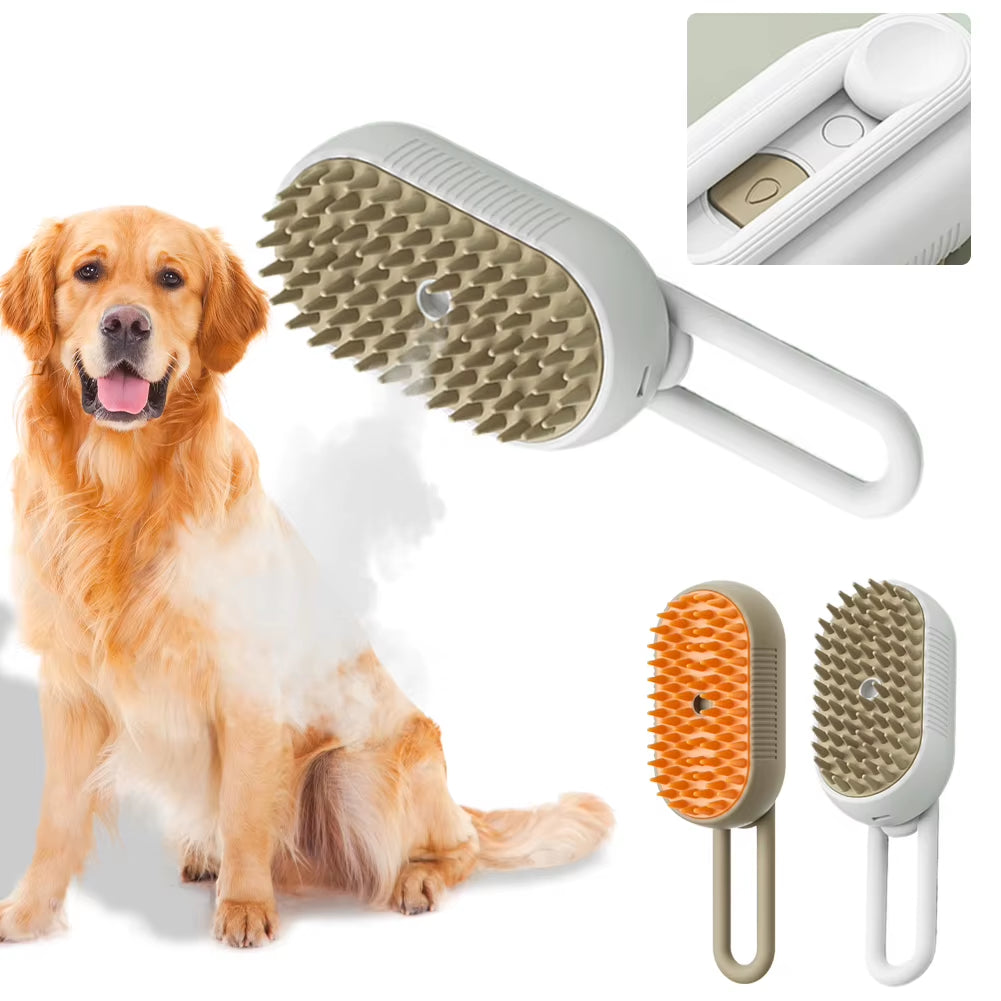 Dog Cat Steamy Brush Rechargeable Pet Massage Grooming Comb Folding Steam Brush for Washing Brushing for Short Long Haired Pets