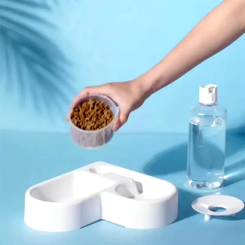 Automatic Pet Water & Food Bowl – Moisture-Proof Dual-Use Cat & Dog Feeder