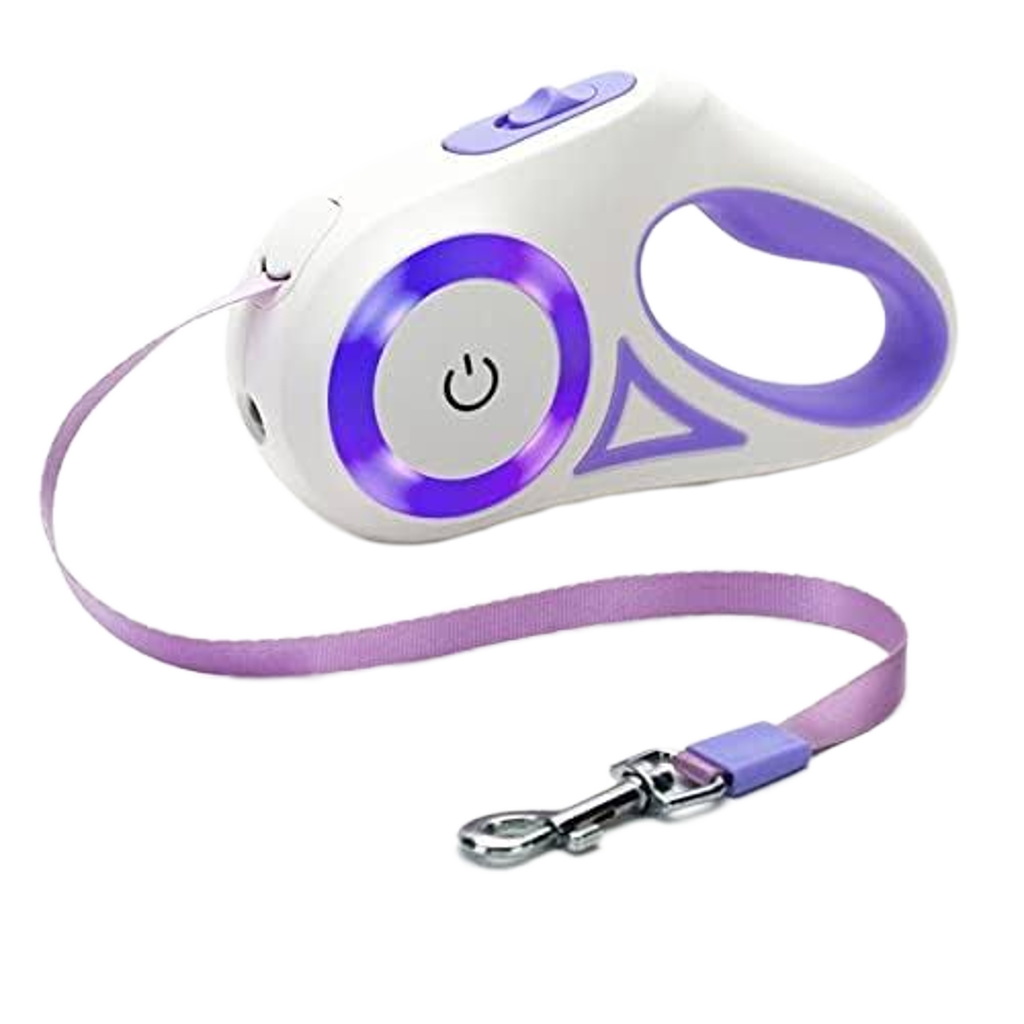 Retractable Leash with LED Light – Adjustable Control for Walking