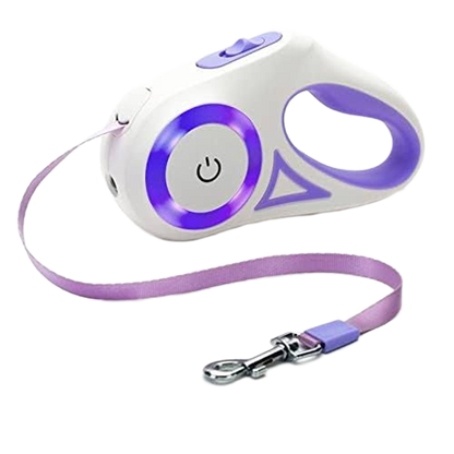 Retractable Leash with LED Light – Adjustable Control for Walking