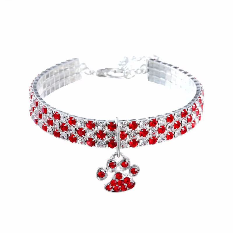 Shiny Zircon Pet Necklace with Adjustable Chain for Small & Medium Dogs and Cats