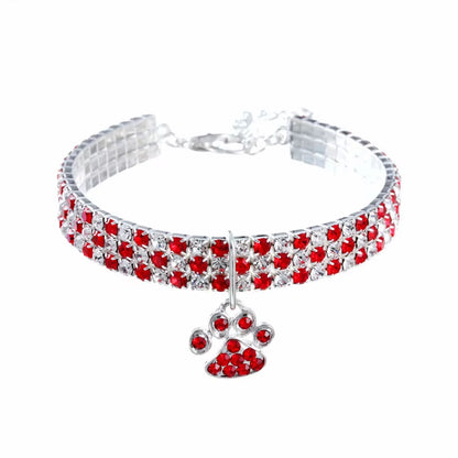 Shiny Zircon Pet Necklace with Adjustable Chain for Small & Medium Dogs and Cats