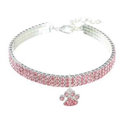 Shiny Zircon Pet Necklace with Adjustable Chain for Small & Medium Dogs and Cats