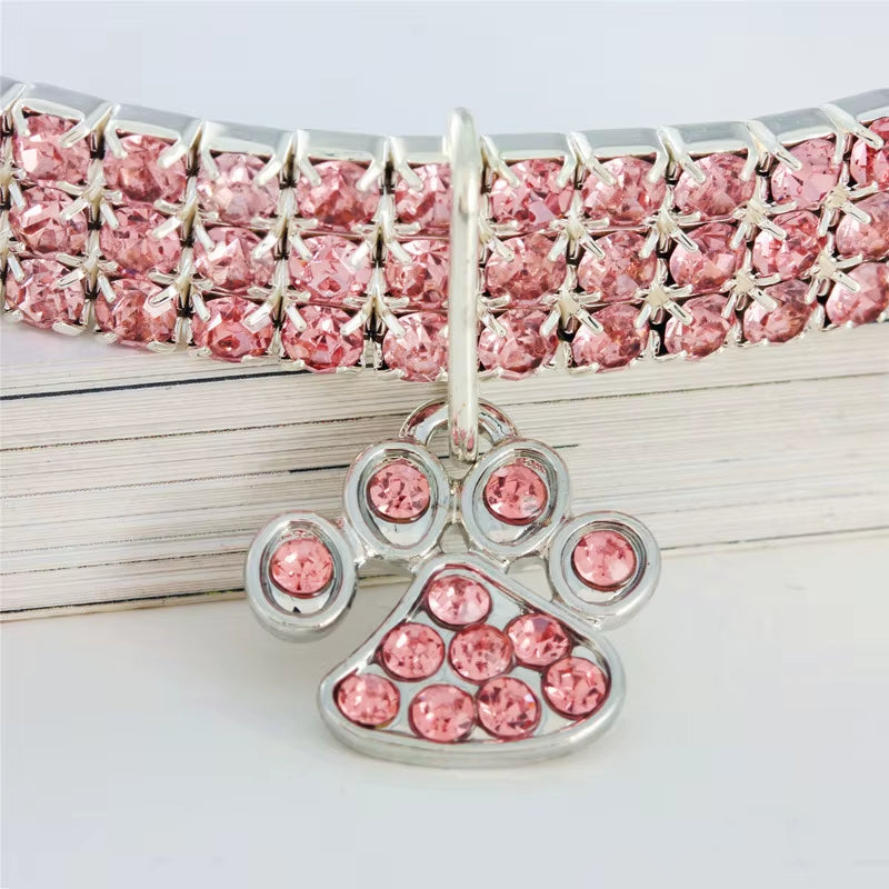 Shiny Zircon Pet Necklace with Adjustable Chain for Small & Medium Dogs and Cats